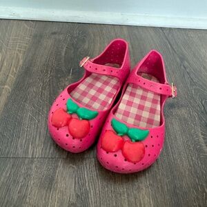 Mini Melissa Pink Kids Shoes with Cherry Design